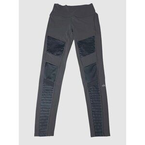 Alo Yoga Leggings Size S Moto Activewear High-Waisted Charcoal Gray Womens Small